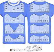 9pcs Tshirt Ruler Guide for Vinyl Alignment, T Shirt Rulers to Center Designs, PVC Measurement Template, Sewing Supplies Accessories Tools for Cricut Heat Press & Cameo & HTVRONT HTV Transfer Vinyl B