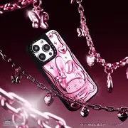 - Special Set My Melody Wrist Strap Set - iPhone 16 Pro Max Mirror Ring Stand Case & My Melody Chrome Chain Wrist Strap