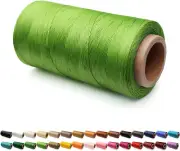 Flat Waxed Thread for Leather Sewing Wax String Polyester Cord Craft Stitching B