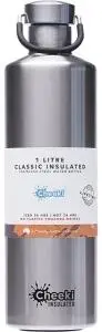 Cheeki Stainless Steel Bottle Insulated Silver 1L