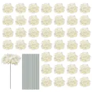 30 Set Silk Artificial Hydrangea Flowers White Flowers Heads with Stems New