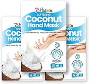 7th Heaven Softening Coconut Hand Mask Multipack (Pack of 3) with Shea Butter to Soften Dry, Rough and Chapped Hands (3 Pairs of Hand Treatment Gloves)