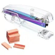 Acrylic Stapler Set, Desktop Stapler with 2000 Pcs 24/6 Staples, Rainbow