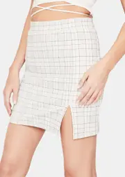 Cloudy Off The Record Gingham Mini Skirt