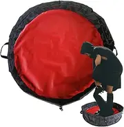 Wetsuit Mat, Changing Pad, Diving Dressing Accessory, Waterproof Foldable Surfaces, Drawstring Closure Bag, for Surfing Swimming Beach Pool Camping Outdoor Gear, 75cm Red Green Black Blue