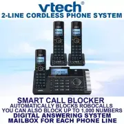 VTECH DS6251 DECT 6.0 2-LINE CORDLESS PHONE+2 CORDLESS HANDSET-SMART CALL BLOCK