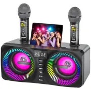 Karaoke Machine for Adults Kids with 2 Wireless Microphones, Portable Bluetoo...
