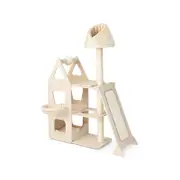 Costway 162cm Cat Tree Sisal Post Scratching Board Kitten Condo Beige