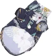 Hohopeti Hawaiian Dog Shirt for Summer Breathable Pet T Shirt for Puppies Cats Adorable Coconut Tree Design for Beach Outings Everyday Wear