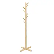 8 Hooks Wooden Coat Hat Rack Tree Stand Umbrella Holder Cloth Hanger Hall Wood Base Type3