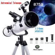 Astronomical Telescope 114mm Aperture Professional HD 875x Zoom w/3 Eyepieces