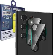 [MEZON] [2 Pack] Premium Full Coverage Camera Lens Tempered Glass for Samsung Galaxy S22 Ultra 5G (6.8") – New Version, Black, No Whitening from Flash (Galaxy S22 Ultra, Lens HD)