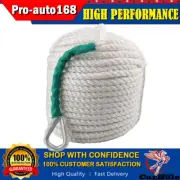 1/2"x100' White Twisted Three Strand Nylon Anchor Rope Boat w/ Thimble Dock Line