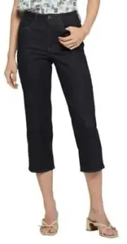 NYDJ Joni High Rise Relaxed Capri In Illusion Dark Blue 12 NWT