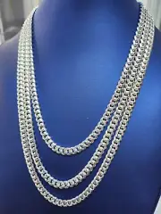 20" 22" or 24" Silver 7mm Miami Cuban Link Chain ***Choose*** 55g+