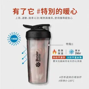 【Blender Bottle】2入組_〈Strada不鏽鋼〉按壓式保冰保溫防漏搖搖杯710ml(BlenderBottle/運動水壺/冰霸杯)