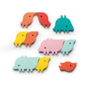 10pc Quut Bath Puzzle Animal Parade Sticky Soft Foam Kids Bath Toys 10m+
