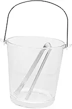 Vaguelly 1 Set Portable Ice Bucket with Stainless Steel Tongs Storage Holder for Wine Beer and Snacks for Home Bar Cafe Party Use