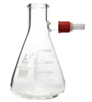 Eisco Labs 250ml Filtering Conical Flask, Plastic Side Arm - Borosilicate Glass