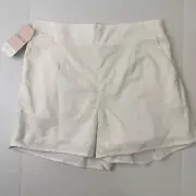 Crescent Beautiful Forty-Five Percent Linen White Shorts