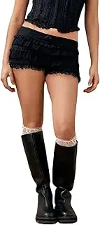 [Pivanzore] Women Lace Bloomers Sexy Ruffle Layered Elastic Waist Lolita Bloomers Cute Fairy Slim Pumpkin Pants Y2K Pettipants