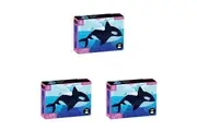 3x 48pc Mudpuppy Kids Children Mini Jigsaw Puzzle Toy 20x14.5cm Ocean Orca 4+