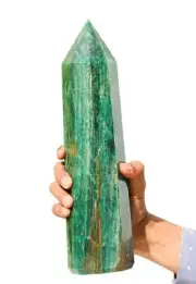 Green Kyanite Crystal Chakra Healing Energy Stone Gift Obelisk Tower Large 3040g