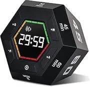 Haiphisi Pomodoro Timer, Productivity Timer Cube,3,5,15, 30, 45, 60 Minute Preset Smart Countdown Timer, Easy-to-Use Time Management Tool (Black)