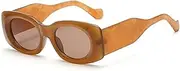 [JRLLFD] Fashion Oval Women Jelly Color Sunglasses Retro Gradient Shades Uv400 Men Wide Legs