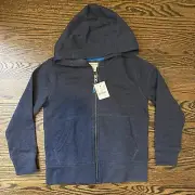 NWT J. Crew Crewcuts Navy blued heathered zip hoodie pockets 4-5