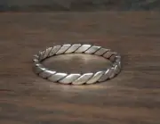 925 Sterling Silver Thin Ring Hammered Texture Delicate Design Jewelry For Women