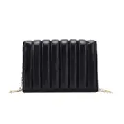 Youth Ladies Simple Versatile Bag Portable Stripe Pattern Shoulder Purse Female Crossbody Chain Bag Travel Handbag
