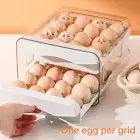 Plastic Double-Layer Egg Storage Box Food Grade Refrigerator Drawer Organizer