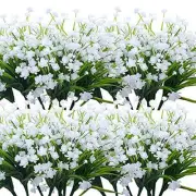 Artificial Flowers, 20 Bundles Outdoor Fake Flowers for Decoration UV White