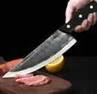 Handmade Forged Butcher Knife Stainless Steel Wood Handle Chef Cleaver Slicing L