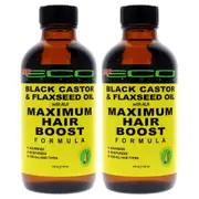 Eco Style Maximum Hair Growth Oil - Black Castor And Flaxseed by Ecoco for Unisex - 4 oz Oil - Pack of 2