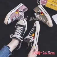 在飛比找蝦皮購物優惠-Avril 💋現貨供應 藕粉色39 韓版時尚經典款米奇帆布鞋