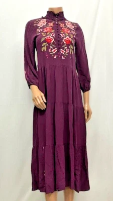 NWT Johnny Was Workshop Smocked Neck Midi Dress- S -OL12520225