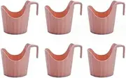 6Pcs Disposable Water Cup, Coffee Cup Holder with Handle,Anti Scald Cup Holders Pink Coffee Bar Accessories Outdoor Coffee Holder
