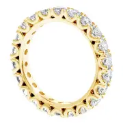 2.40 CT Diamond Eternity Wedding Band in Fishtail 18k Yellow Gold Setting NEW