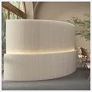 Magnetic Door Curtain Foldablea Paper Room Divider with LED Light & Thickened Panels - Portable Privacy Screen Partition for Home, Office, Dorm, Studio, Clothing Store & Live Streaming(4x0.26x2m)