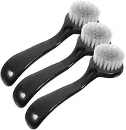 NOLITOY 3pcs Face Brush Scrubber Scrubbing Manual Facial Cleansing Brush Cleaning Daily Mini Sponge Face Cleansing Brushes Women Facial Brush Portable Brushing Clearing for Black
