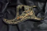 P-Bass pickguard Hand made "The Outlaw series "custom made new laced