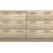 Tribecca Light Sonoma Oak 6 Drawer Low Boy