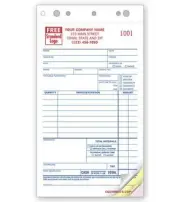 500 Service Order Invoice / 4.25" x 7" / Nebs Deluxe # 308 / 2 Part Carbonless