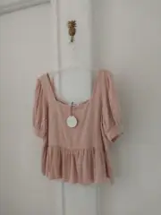 ATMOS & HERE 18 PEASANT STYLE DUSTY PINK 100% COTTON TOP