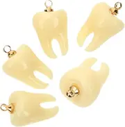 TEHAUX Create Your Own Fashion 5pcs DIY Resin Teeth Charms for Necklace Bracelet Keychain Craft