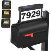 Solar Address Sign, 3-Color Lighting Modes Mailbox Number Plaque Waterproof,