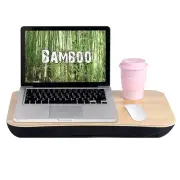Laptop Lapdesks Deluxe Bamboo Pillow Cushion Notebook Table Lap Tray Workstation