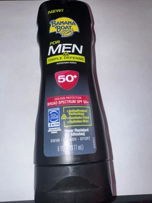 Banana Boat MEN TRIPLE DEFENSE 50+ SUNSCREEN 6 oz Each Brand New